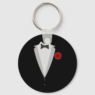 Groom Bröllop Costume Black Tie Funny Bachelor Par Nyckelring