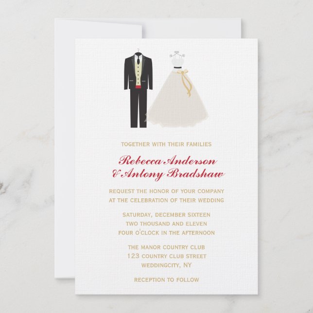 Groom Bröllop Inbjudningar (Framsida)