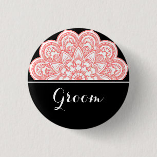 Groom Bröllop Mandala Art Knapp