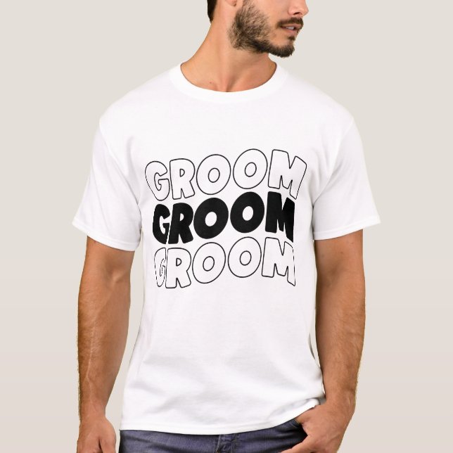 Groom Bröllop ord konst T Shirt (Framsida)