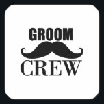 Groom Crew Bachelor Party Bröllop Black Gift Fyrkantigt Klistermärke<br><div class="desc">Det här är en underbar presentidé för alla kandidatpartier,  bachelorette Party och bröllop.</div>