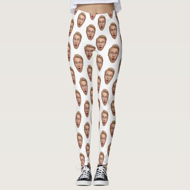 Groom Custom Face Funny Bachelorette Party Leggings (Framsida)