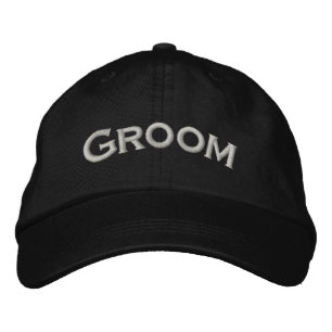 Groom Cute Bröllop Broderad Keps