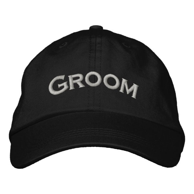 Groom Cute Bröllop Broderad Keps (Framsida)