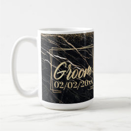 Groom Elegant: Golden Marble Firande Kaffemugg