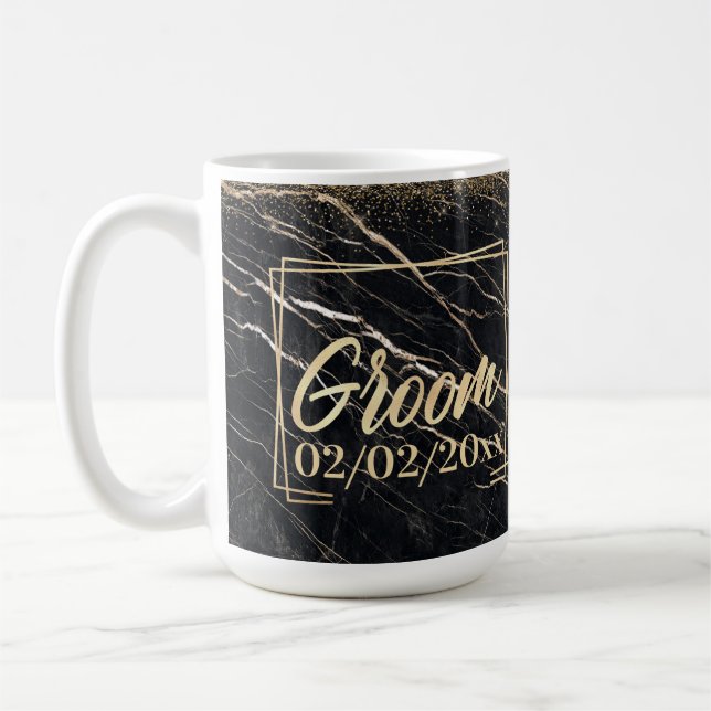 Groom Elegant: Golden Marble Firande Kaffemugg (Vänster)
