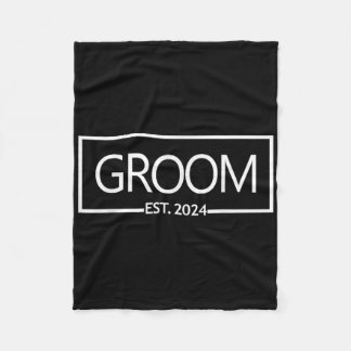 Groom Est. 2024 Framtida Make Bachelor Party Wedd Fleecefilt