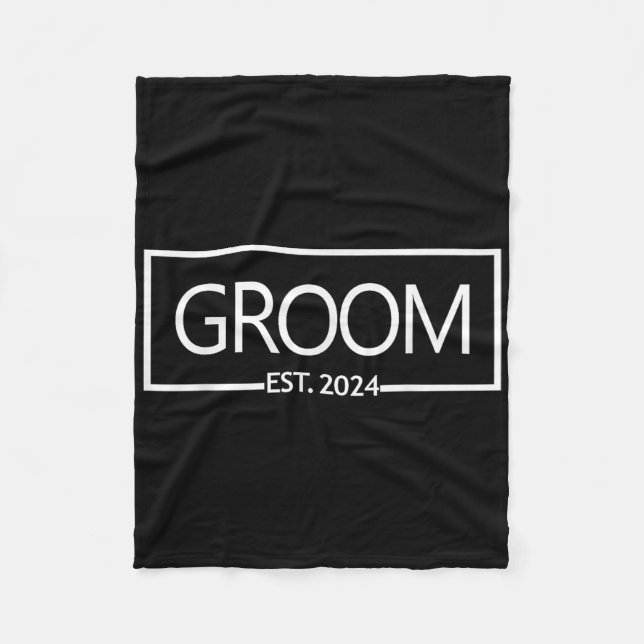 Groom Est. 2024 Framtida Make Bachelor Party Wedd Fleecefilt (Framsidan)