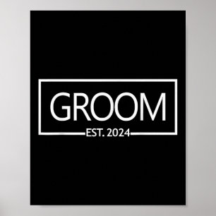 Groom Est. 2024 Framtida Make Bachelor Party Wedd Poster