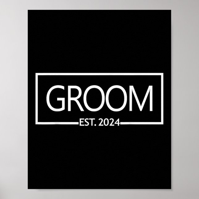 Groom Est. 2024 Framtida Make Bachelor Party Wedd Poster (Framsidan)