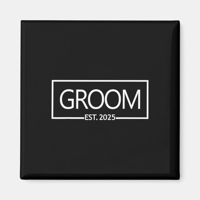 Groom Est. 2025 Bröllop Matching Make Just Marr Magnet (Framsidan)