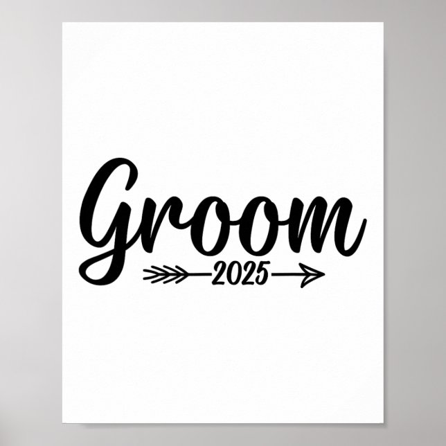 Groom Est. 2025 Gift Bröllop Förlovning Poster (Framsidan)