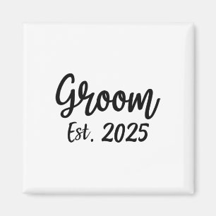 Groom Est. 2025 Manar Bröllop Förlovningsfest Gro Magnet