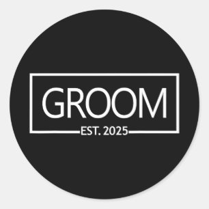 Groom Est. 2025 Runt Klistermärke