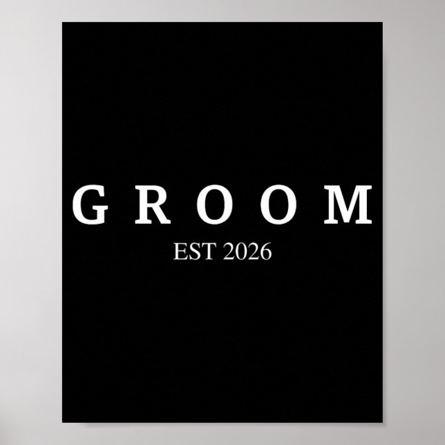 Groom Est. 2026 Bröllop: Gift Förlovning - Komma Poster (Framsidan)