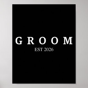 Groom Est. 2026 Bröllop: Gift Förlovning - Komma Poster