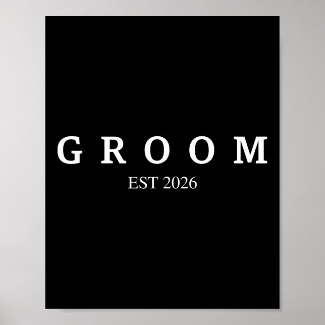 Groom Est. 2026 Bröllop: Gift Förlovning - Komma Poster (Framsidan)