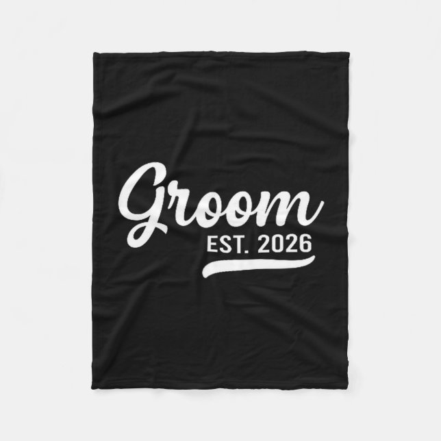 Groom Est 2026 Just Married Honeymoon Wedding Groo Fleecefilt (Framsidan)