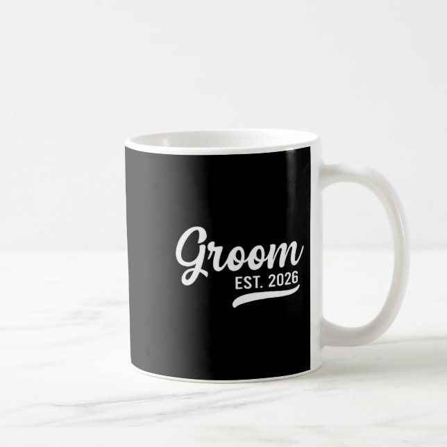 Groom Est 2026 Just Married Honeymoon Wedding Groo Kaffemugg (Höger)