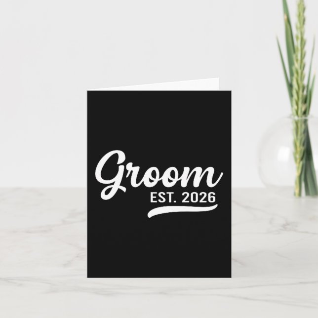 Groom Est 2026 Just Married Honeymoon Wedding Groo Kort (Framsida)