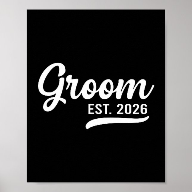 Groom Est 2026 Just Married Honeymoon Wedding Groo Poster (Framsidan)