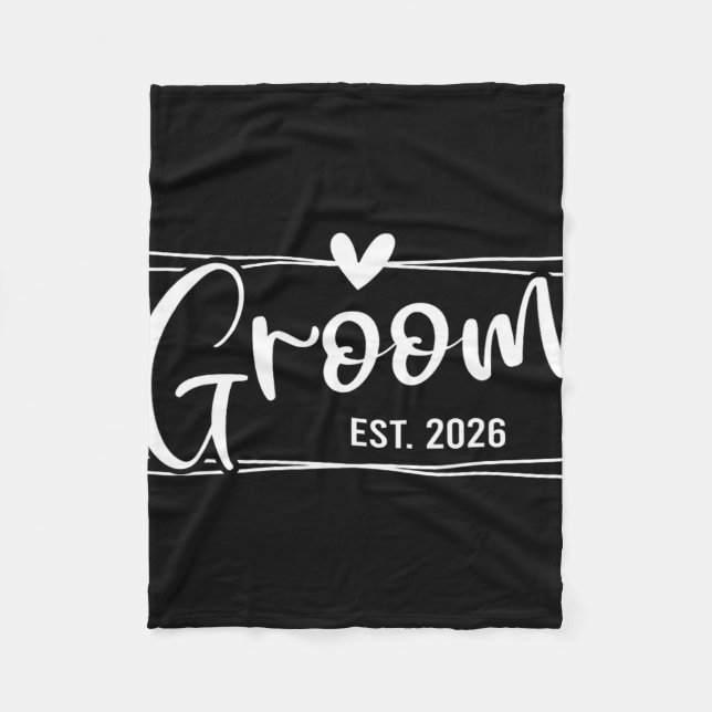 Groom Est. 2026 Make Bröllop Engag Fleecefilt (Framsidan)
