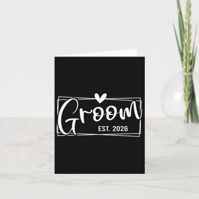 Groom Est. 2026 Make Bröllop Engag Kort (Framsida)