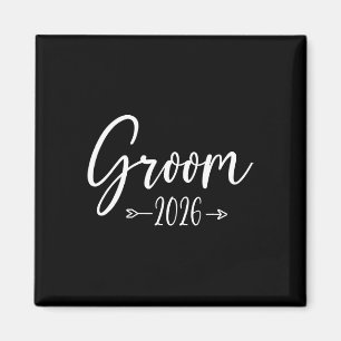 Groom Est 2026 Married Bröllop Förlovningsfest Hu Magnet