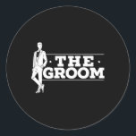 Groom Fiancee Stag Night Bröllop Bachelor Part Runt Klistermärke<br><div class="desc">Groom Fiancee Stag Night Bröllop Bachelor Party</div>