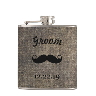 Groom Flask Mustache Fickplunta