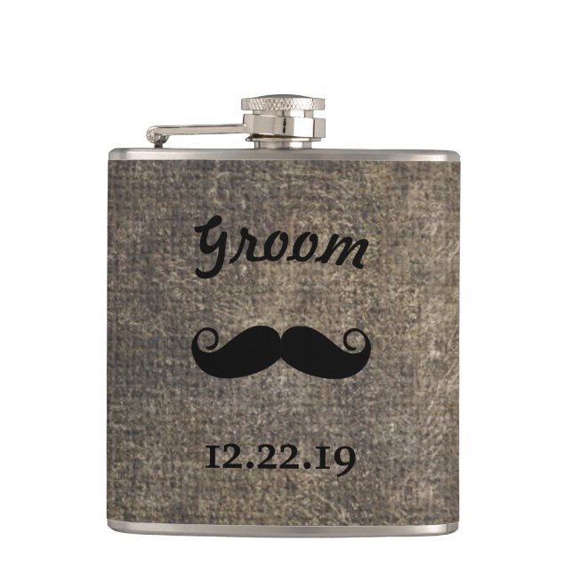 Groom Flask Mustache Fickplunta (Framsidan)