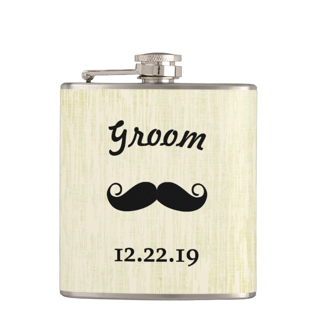 Groom Flask Mustache Fickplunta (Framsidan)