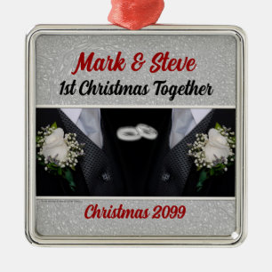 Groom Gay Marriage 1:a jul Julgransprydnad Metall