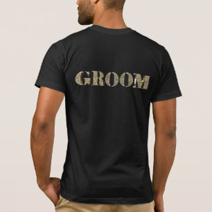 Groom Golden Glitter Typography Elegant bröllop T-shirt