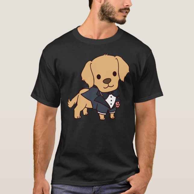 Groom Golden Retriever T Shirt (Framsida)