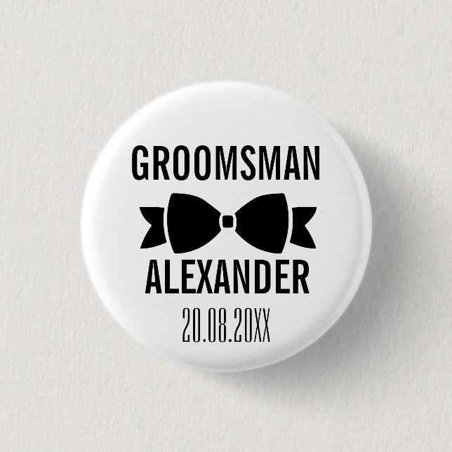Groom Groomsman Bröllopsfest Favor Keepsaké Knapp (Framsida)