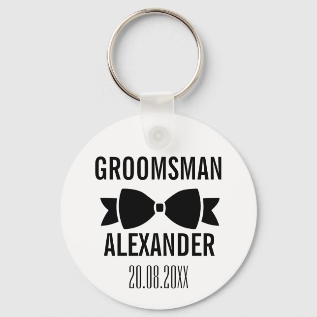 Groom Groomsman Bröllopsfest Favor Keepsaké Nyckelring (Framsida)
