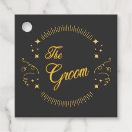 Groom Guld Bröllop Elegant Gåvor Etiketter