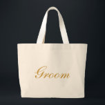 Groom Guld Jumbo Tygkasse<br><div class="desc">Den här personlig namn monogram söt vintage till väskan är den bästa presentidén för groomsman i bröllop.</div>