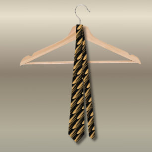 Groom Guld och Black Bröllop Neck Tie Slips