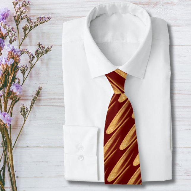 Groom Guld och Mörk Red Bröllop Neck Tie Slips (Skapare uppladdad)