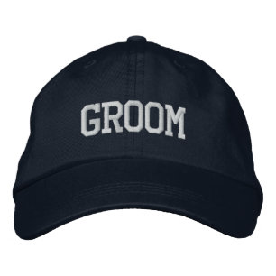 Groom hat broderad keps