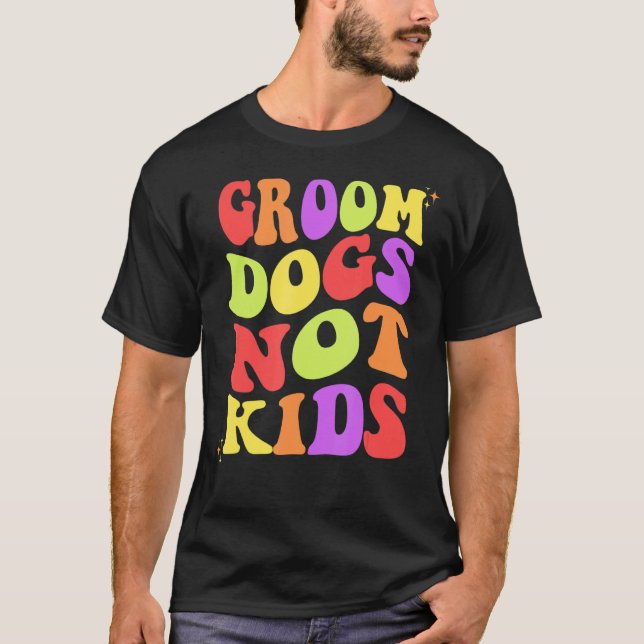 Groom Hundar inte Kids Retro Women Funny T Shirt (Framsida)