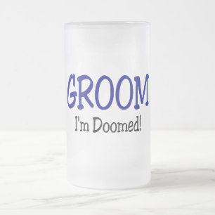 Groom Im Doomed Bröllop Frostat Ölglas