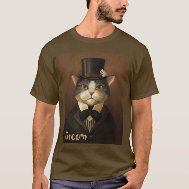 GROOM, konstig groomkatt T-shirt (Framsida)