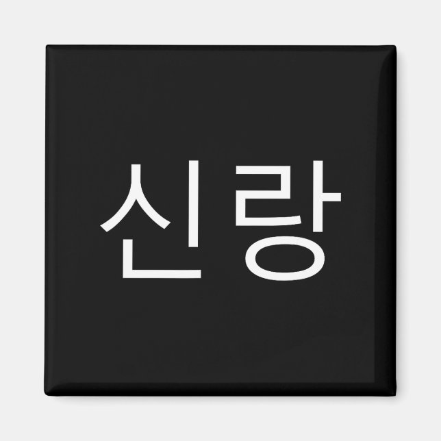 Groom Korean Hangul Sinrang Korean Fiancé Matching Magnet (Framsidan)