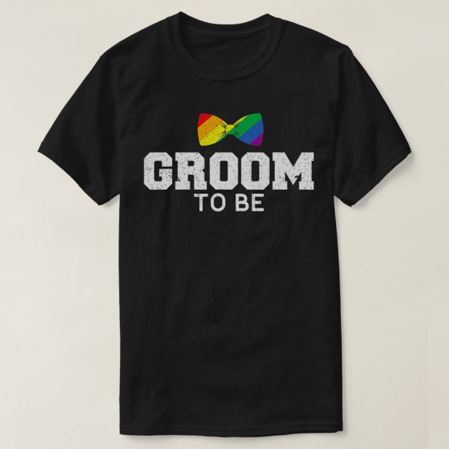 Groom LGB Gay Bröllop Bachelor T Shirt (Design framsida)