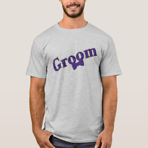 Groom Lila Zebra tryck Bröllopsfest T Shirt