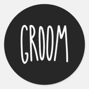 Groom Manar Bröllop Bride Runt Klistermärke