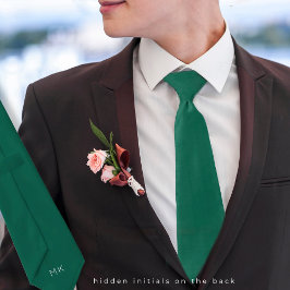 Groom Marskalkars Initialer Emerald Grönt Bröllop Slips